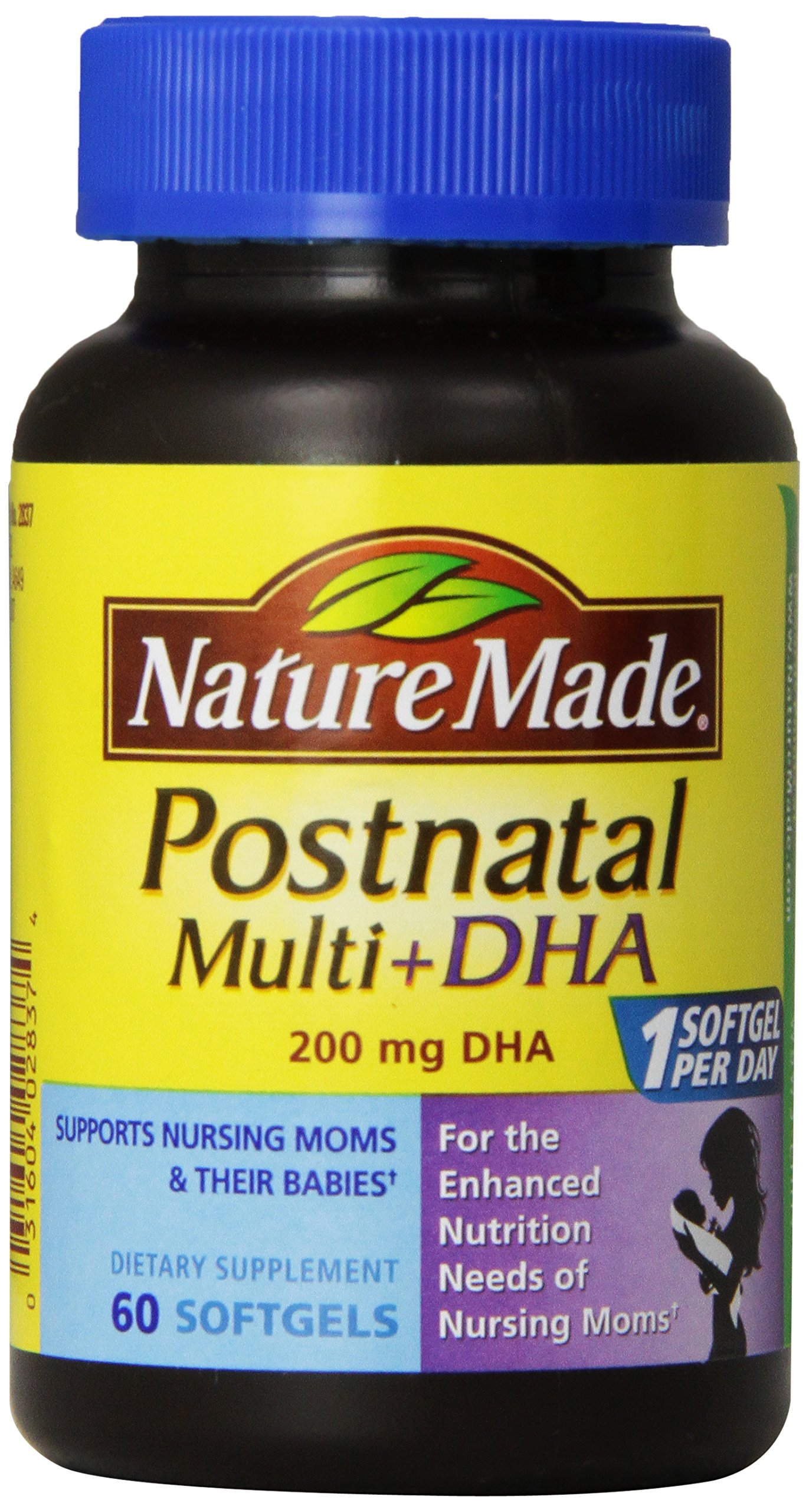 nature made postnatal multi-vitamin plus dha softgels, 60 count
